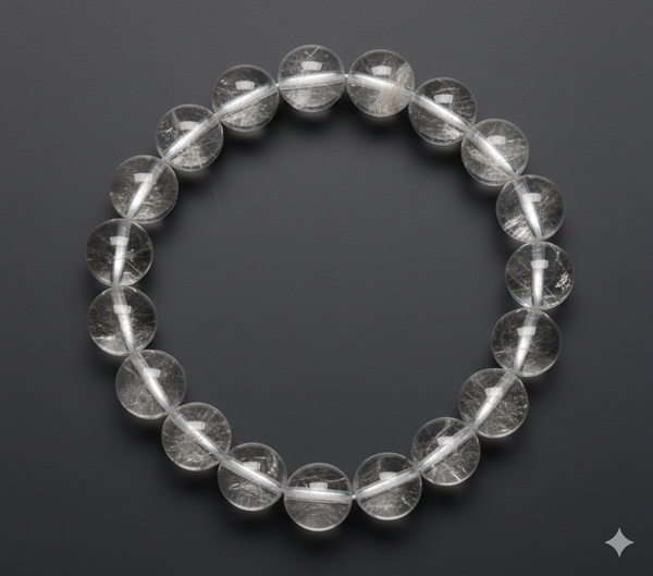 Sphatik Crystal Bracelet Natural Focus Healing Energy Daily Wear Adjustable Certified 10 MM Size