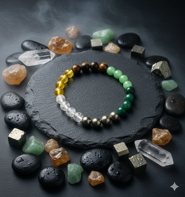 Dhanyog Bracelet Certified Wealth Prosperity Crystals Combination Success Original 8 MM