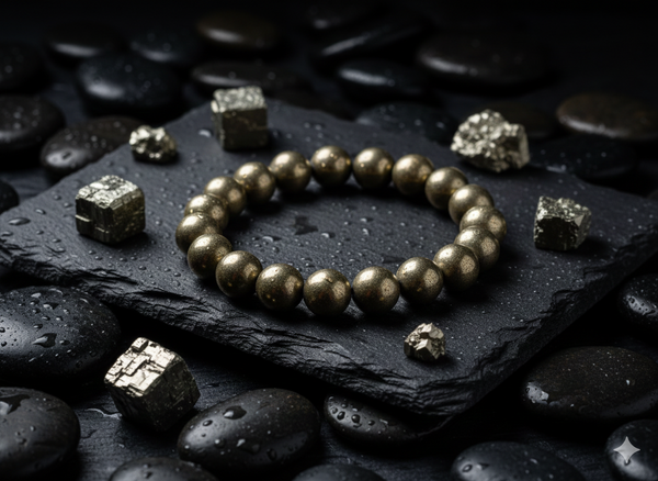 Pyrite Crystal Bracelet Premium Wealth Attraction Power Stretchable Original 10 MM