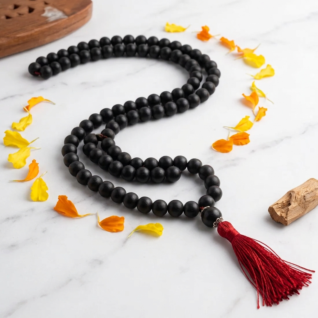 Karungali Mala – 108+1 Authentic Ebony Wood Beads (Certified)