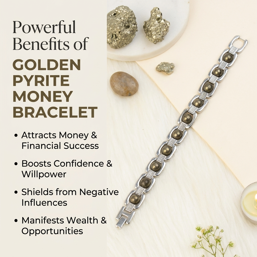 Silver Metal Pyrite Bracelet
