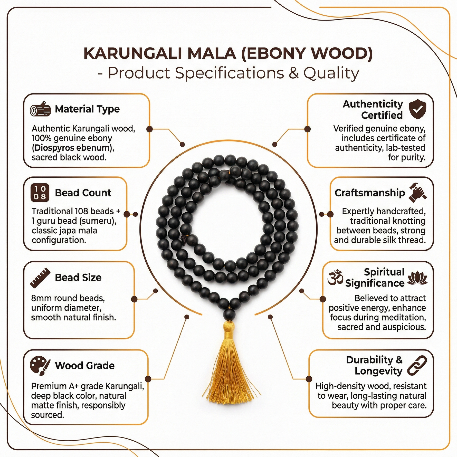 Karungali mala natural original