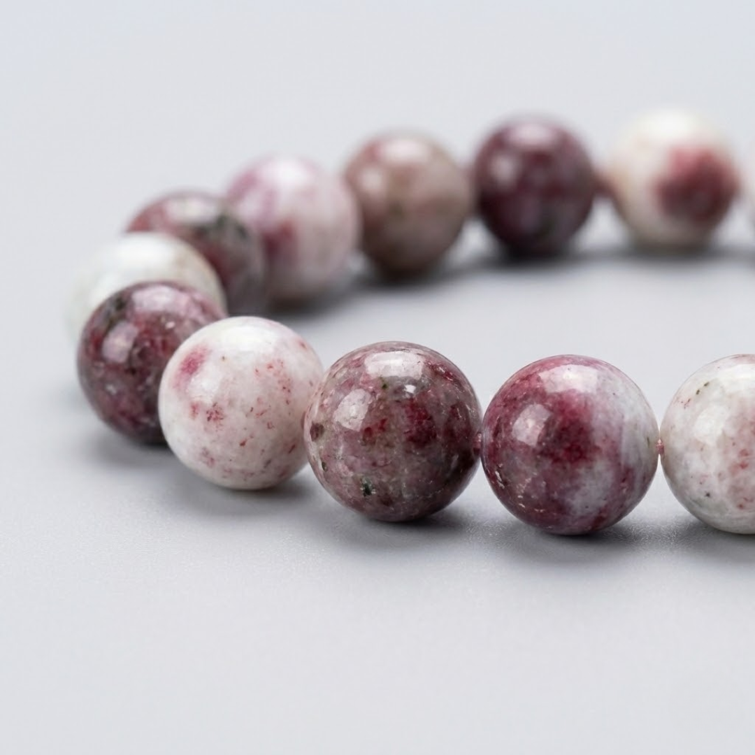 Pink Tourmaline Bead Bracelet for love purity 