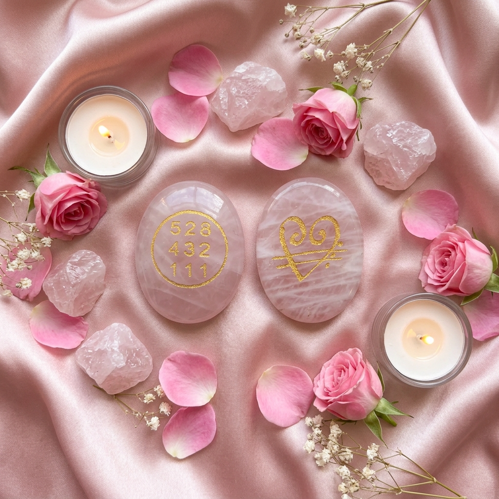 Rose Quartz Zibu Coin – Love Energy & Heart Chakra Healing Crystal