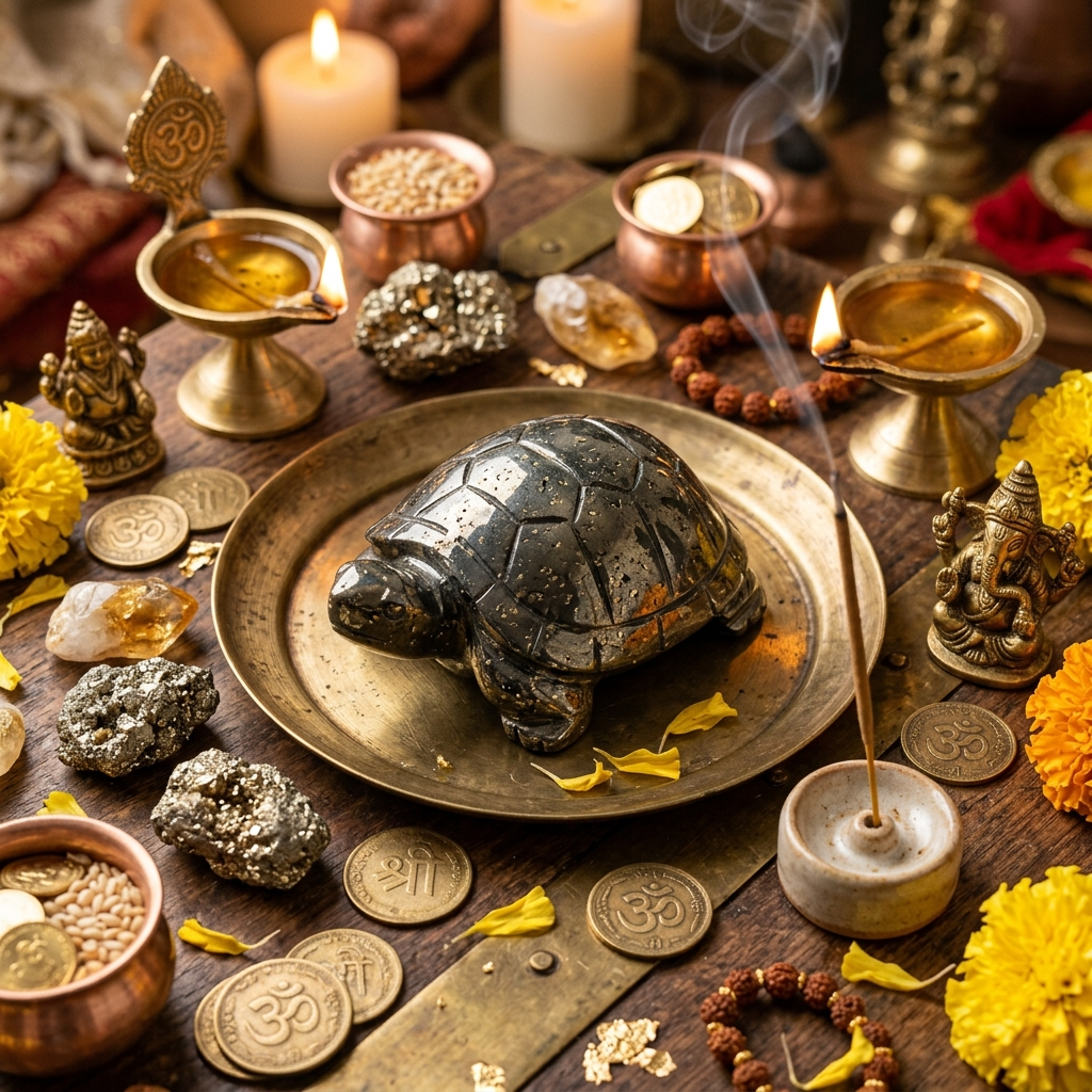 Vastu Pyrite Tortoise – Wealth, Protection & Positive Energy