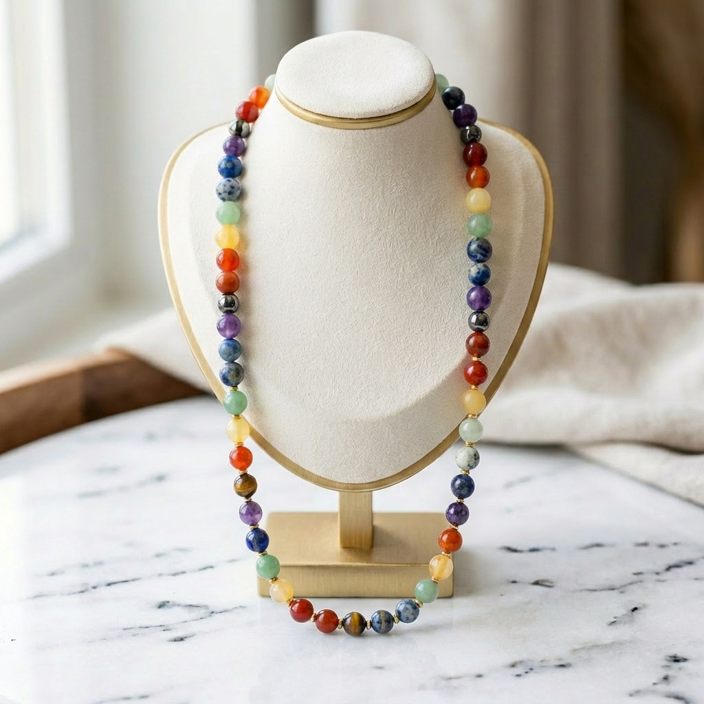 7 Chakra Healing Mala Necklace – Energy Balance, Protection & Spiritual Alignment